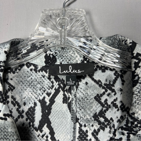 Lulus Snakeskin Print Dress Women’s Black/Gray SIZE L (New without label) - Picture 3 of 7